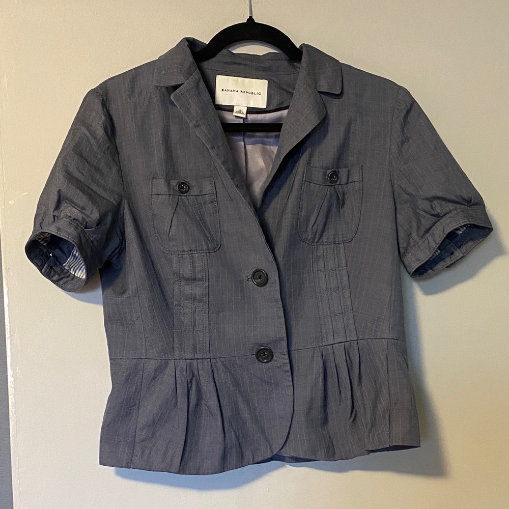 Banana Republic gray  Short Sleeve Jacket/ blazer